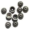 10 3x8mm Antique Silver Dot Bead Caps
